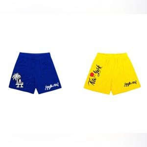 YELLOW & BLUE MESH SHORTS/BASKETBALL SHORTS